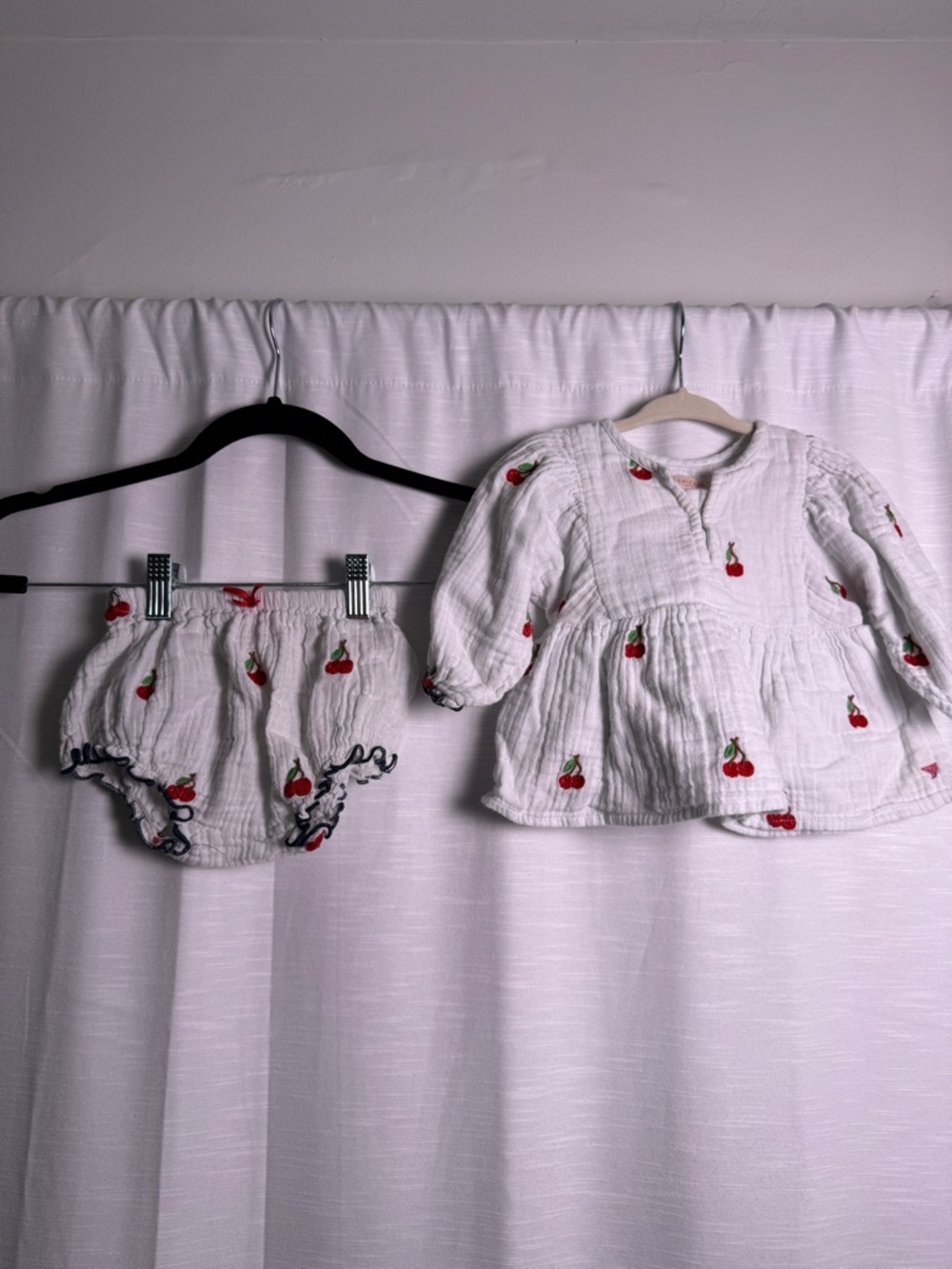 Pink Chicken Baby Ava Bella 2 Piece Set Cherry Print Top Bloomer | Size 6-12M - Picture 6 of 16